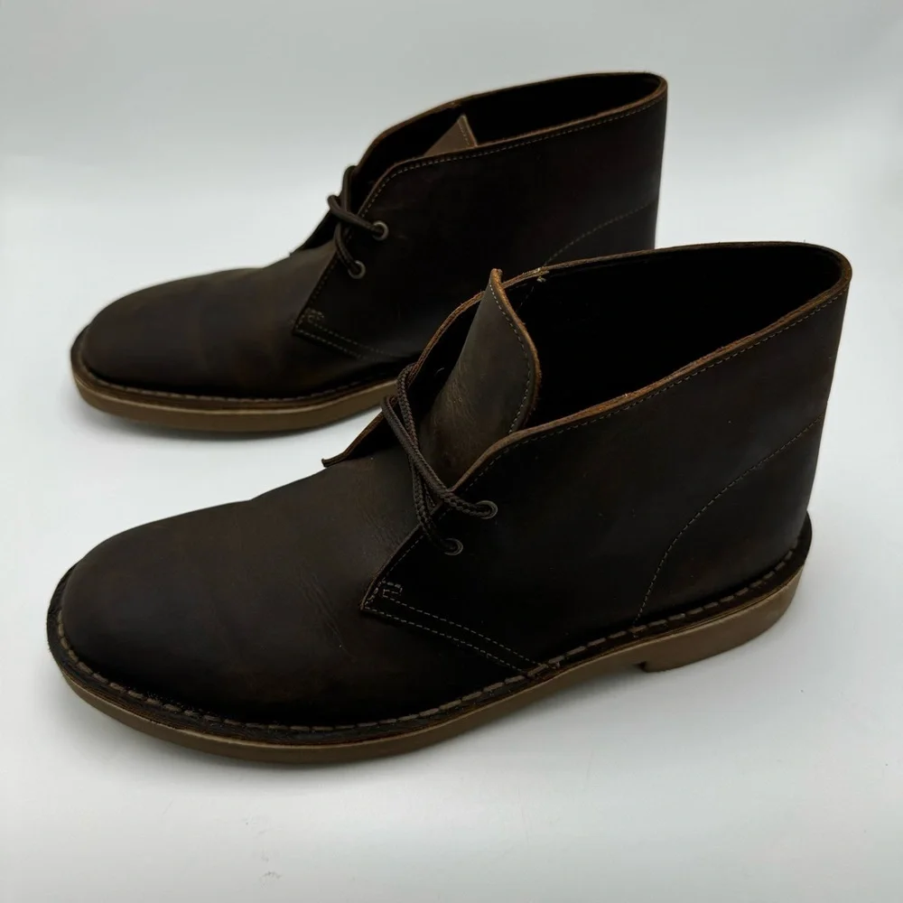 Clark’s Desert Evo Chukka Boot Brown Beeswax Leather Mens Size 10